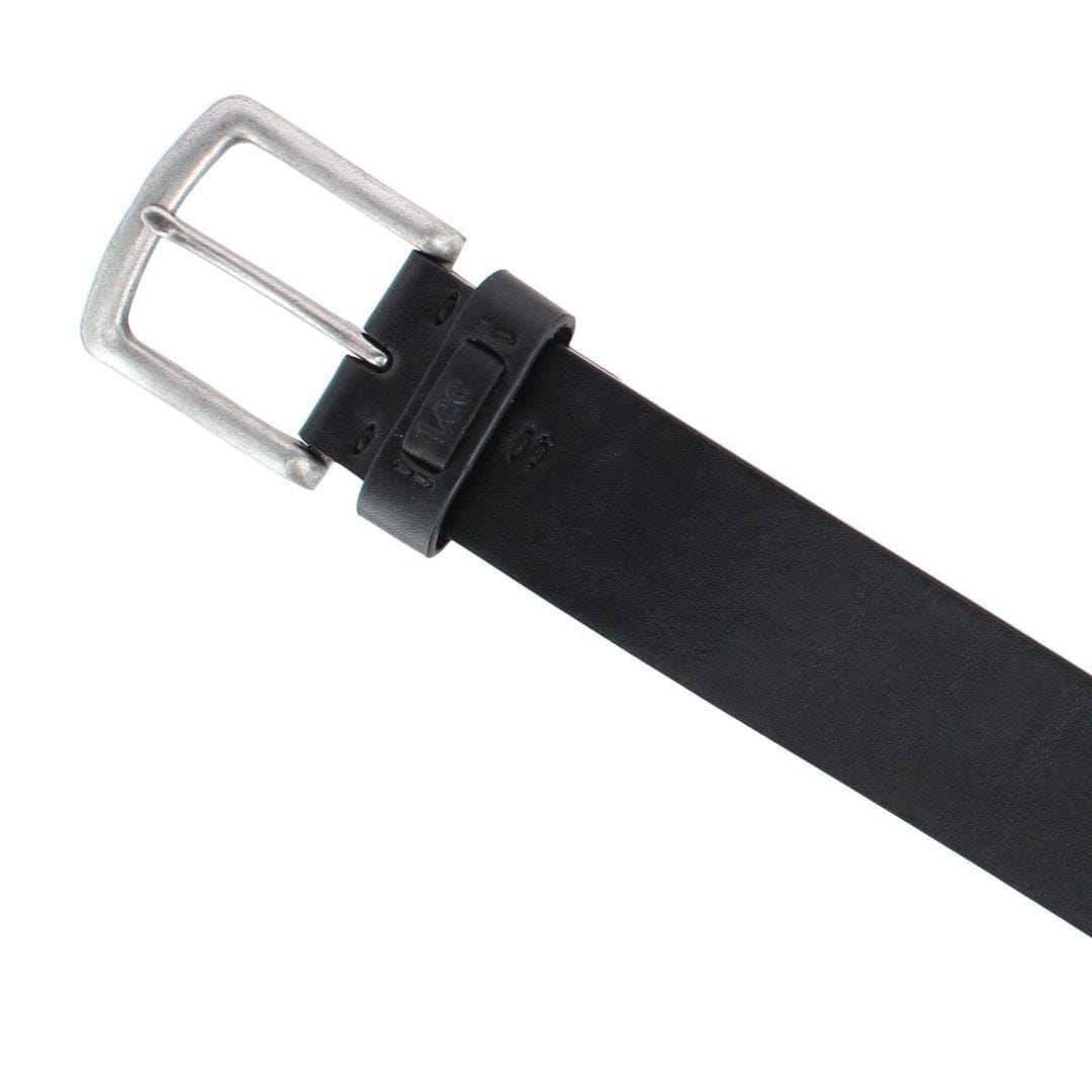 Lee Men's Big & Tall 38mm Burnished Edge Belt with Square Buckle - Black