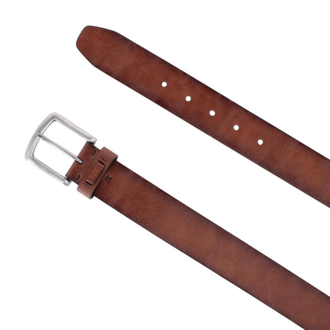 Lee Men's Big & Tall 38mm Burnished Edge Belt with Square Buckle - Cognac