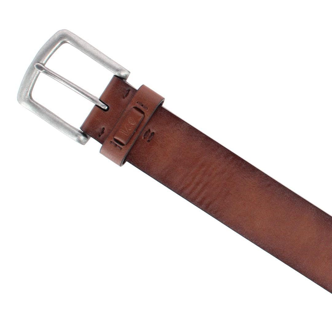 Lee Men's Big & Tall 38mm Burnished Edge Belt with Square Buckle - Cognac
