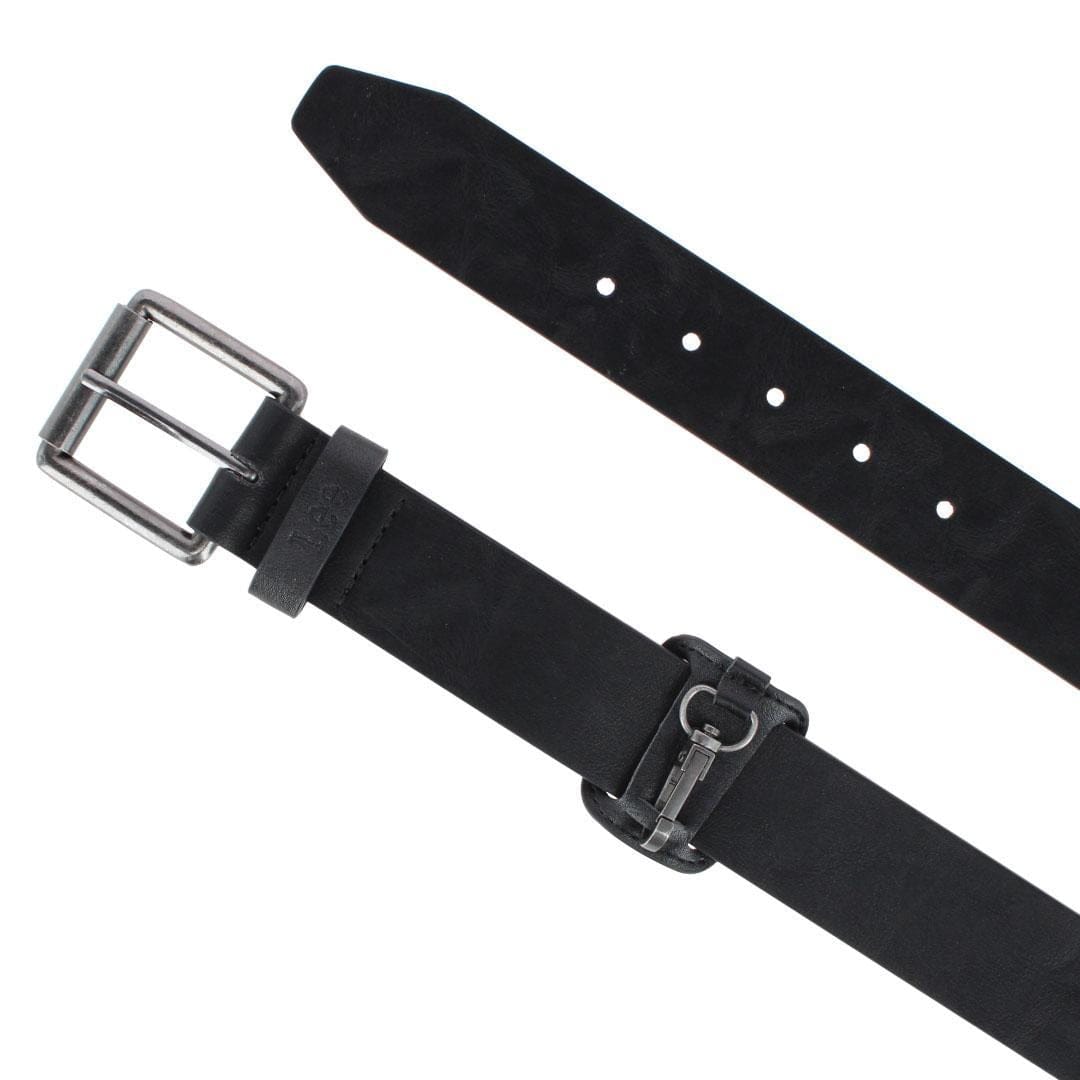 Lee Men's 38mm Jean Belt with Key Clip - Black