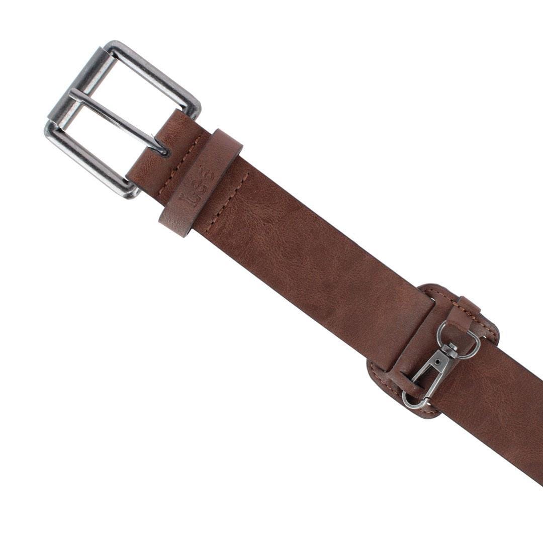 Lee Men's 38mm Jean Belt with Key Clip - Brown