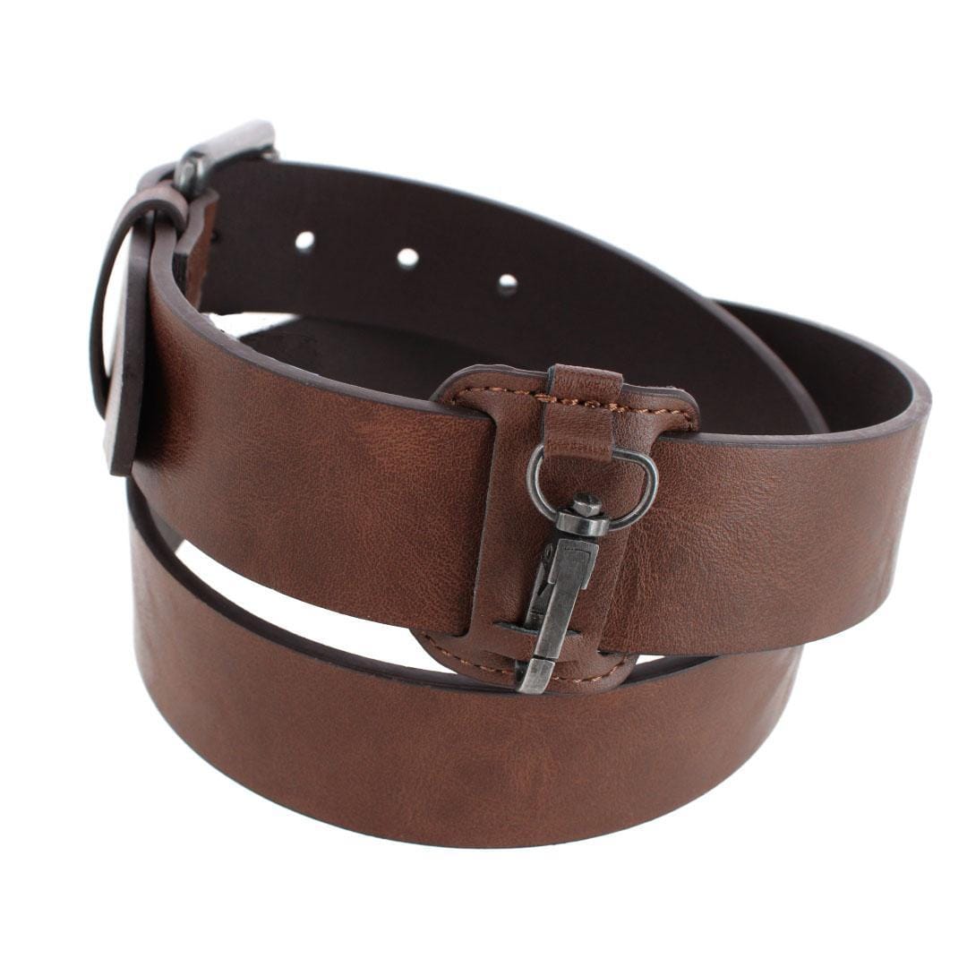 Lee Men's 38mm Jean Belt with Key Clip - Brown