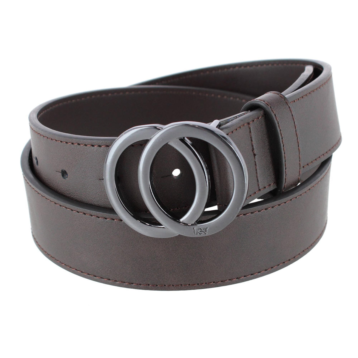 Lee Women's Double Ring Synthetic Leather Dress Belt