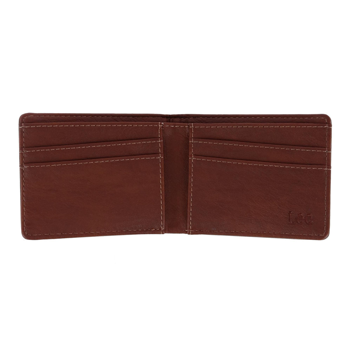 Lee Men's Tumbled Faux Leather Bifold Wallet - Brown