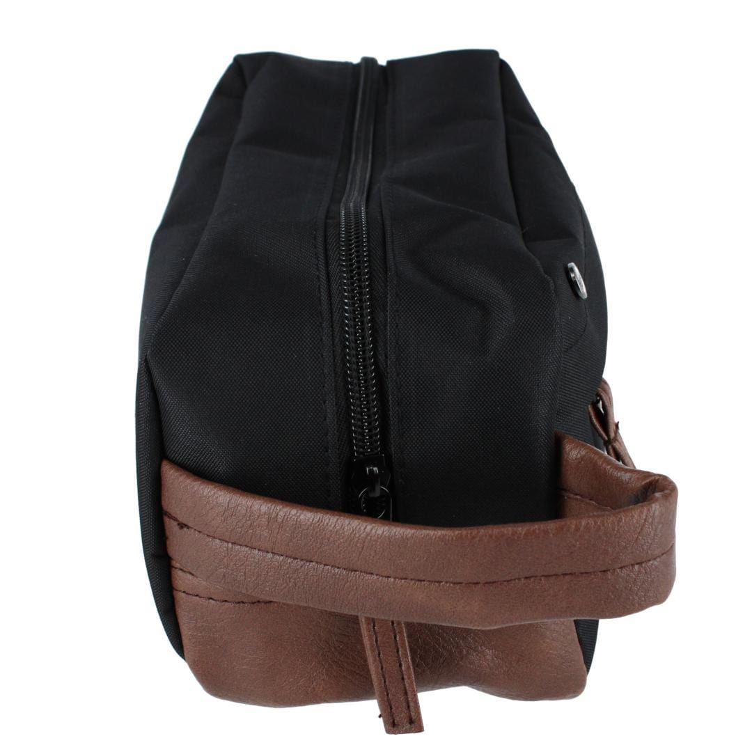 London Fog Men's Accessory Case Travel Kit with Carrying Handle - Black
