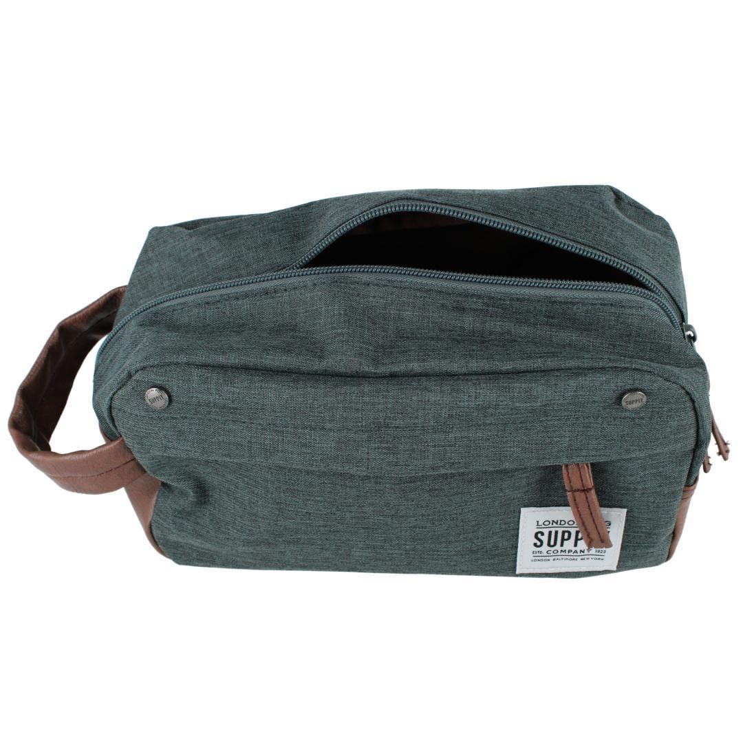 London Fog Men's Accessory Case Travel Kit with Carrying Handle - Sage Green