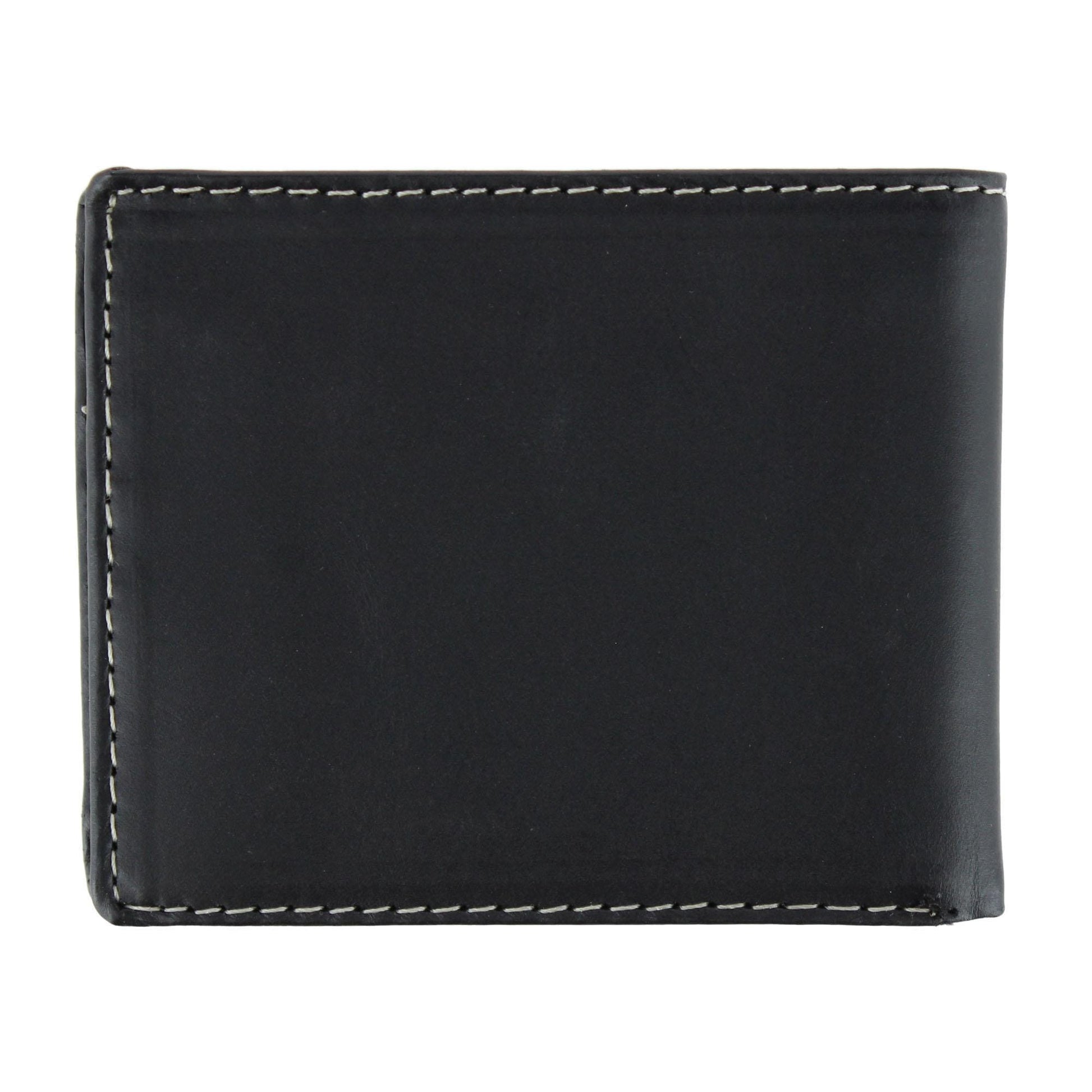 Wrangler Men's Leather Bifold Wallet with Tracker Tag Pocket - Black