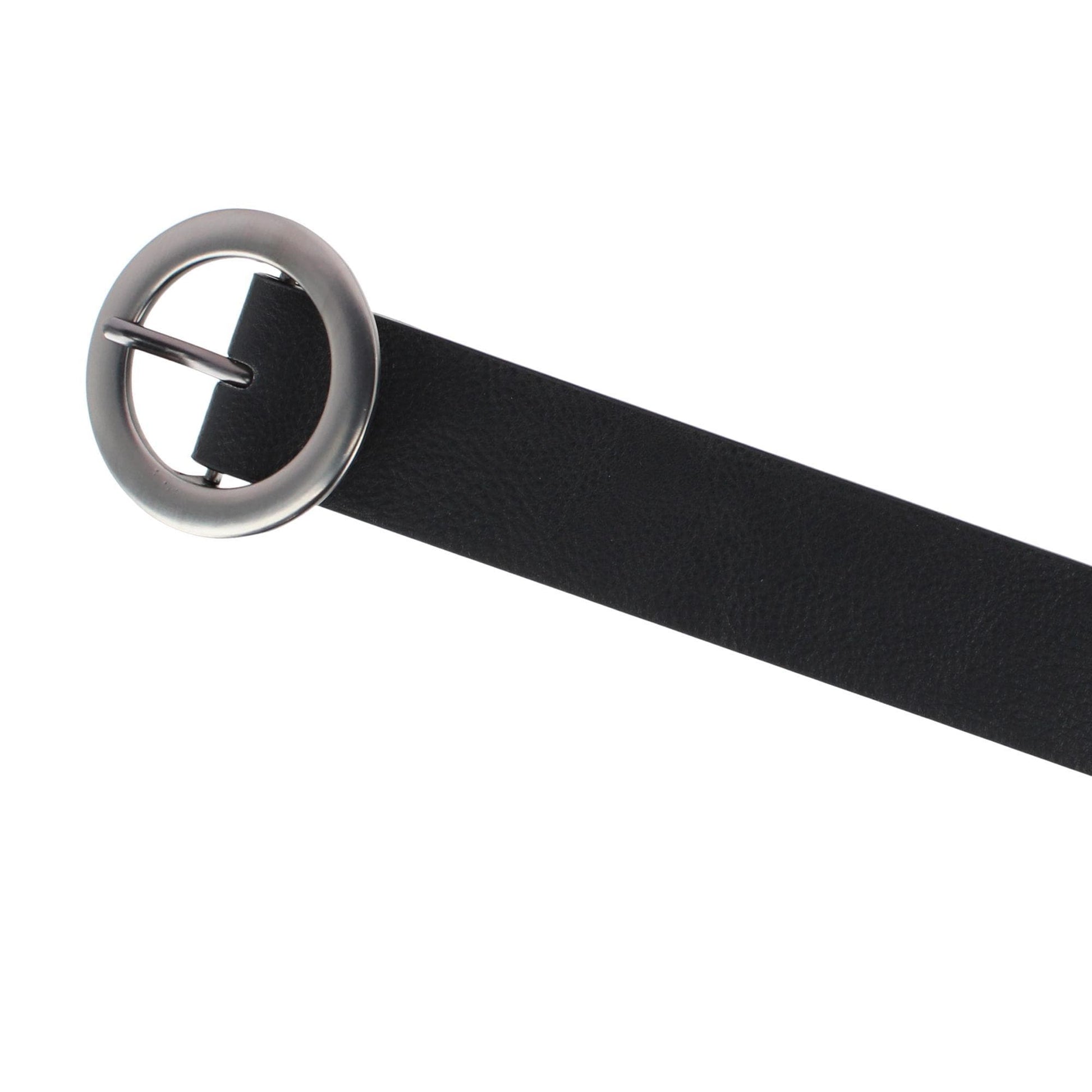 Lee Women's 35mm Round Prong Buckle Synthetic Leather Belt Black and Brown - Black