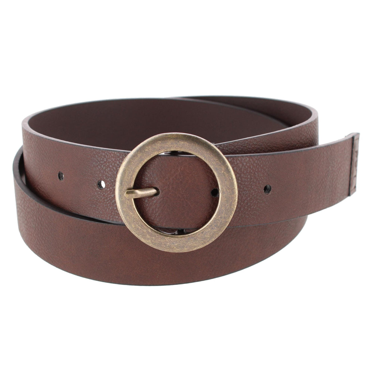 Lee Women's 35mm Round Prong Buckle Synthetic Leather Belt Black and Brown - Brown