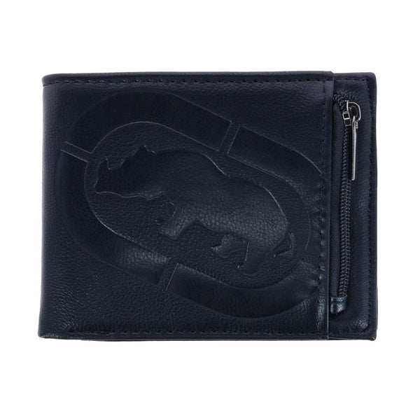 Men's Leather Bifold Wallet with Zipper Pockets