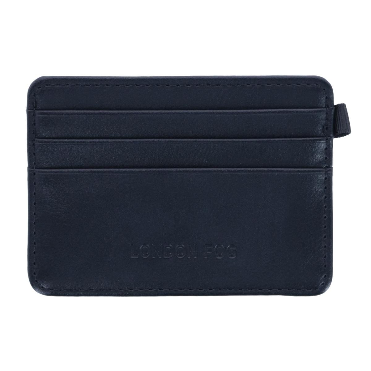 London Fog Men's Leather Passcase Wallet with Removable Case - Black