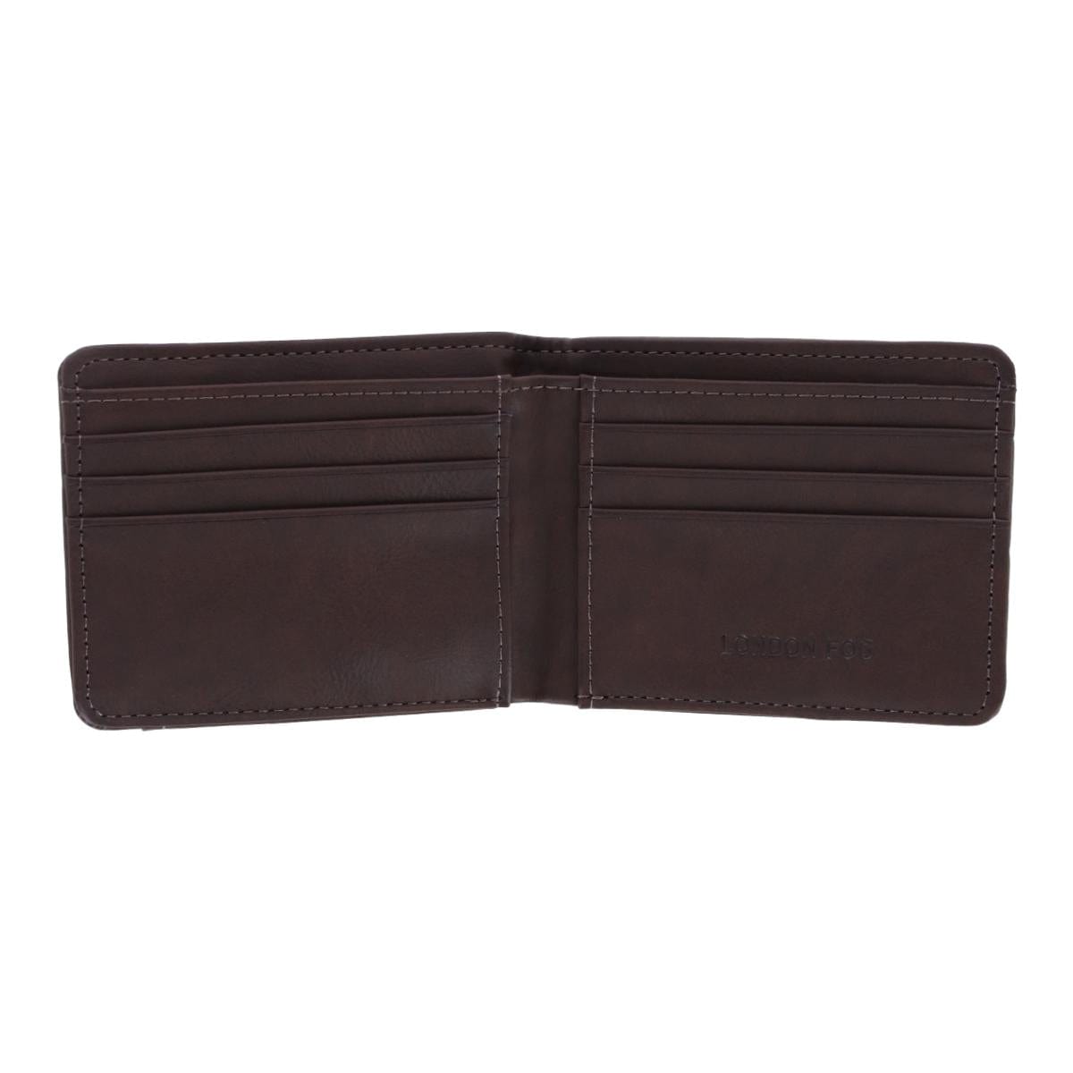 London Fog Men's Leather Passcase Wallet with Removable Case - Brown