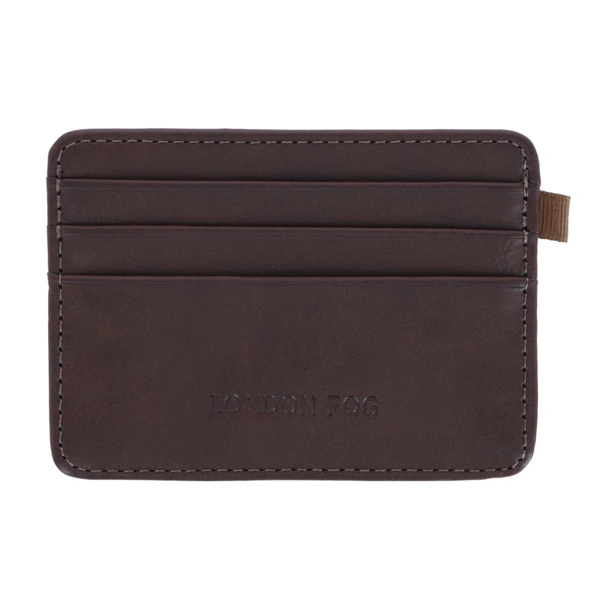 London Fog Men's Leather Passcase Wallet with Removable Case - Brown