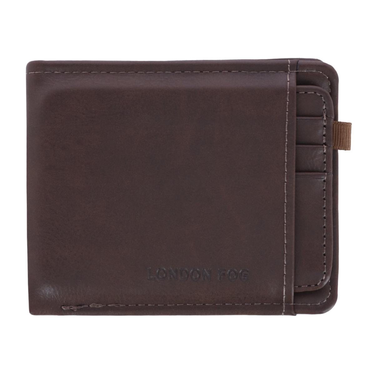 London Fog Men's Leather Passcase Wallet with Removable Case - Men's Leather Passcase Wallet with Removable Case