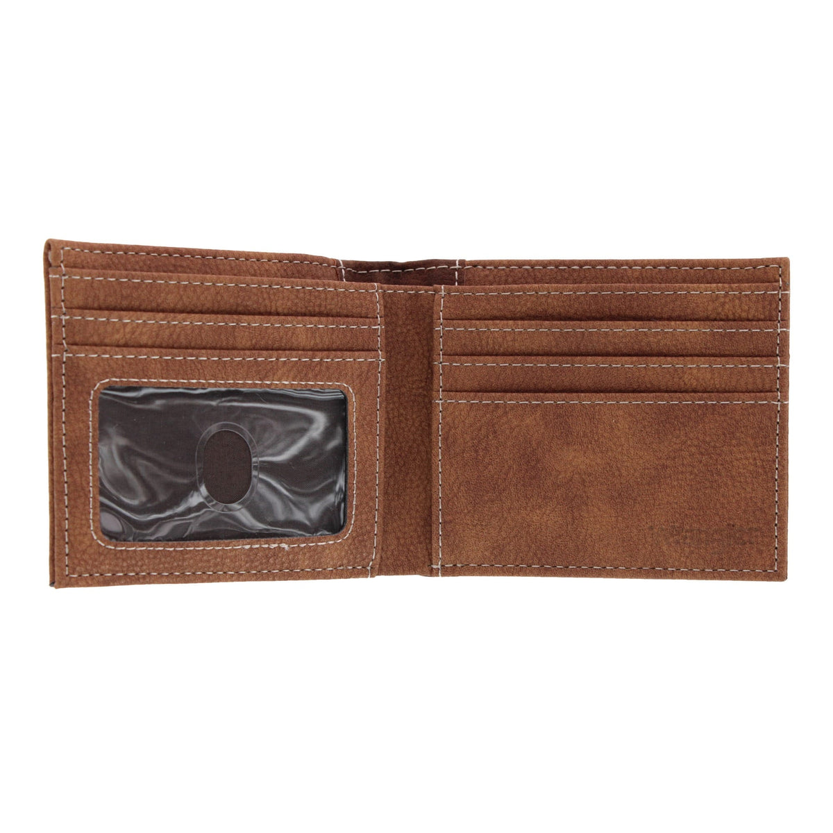 Wrangler Men's Synthetic Leather Bifold Wallet & Spur Keychain Gift Set - Brown