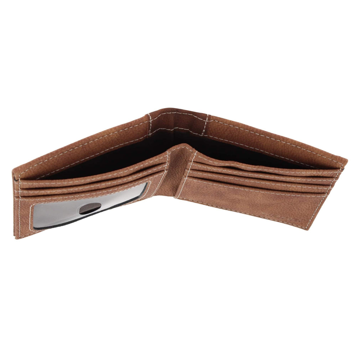 Wrangler Men's Synthetic Leather Bifold Wallet & Spur Keychain Gift Set - Brown