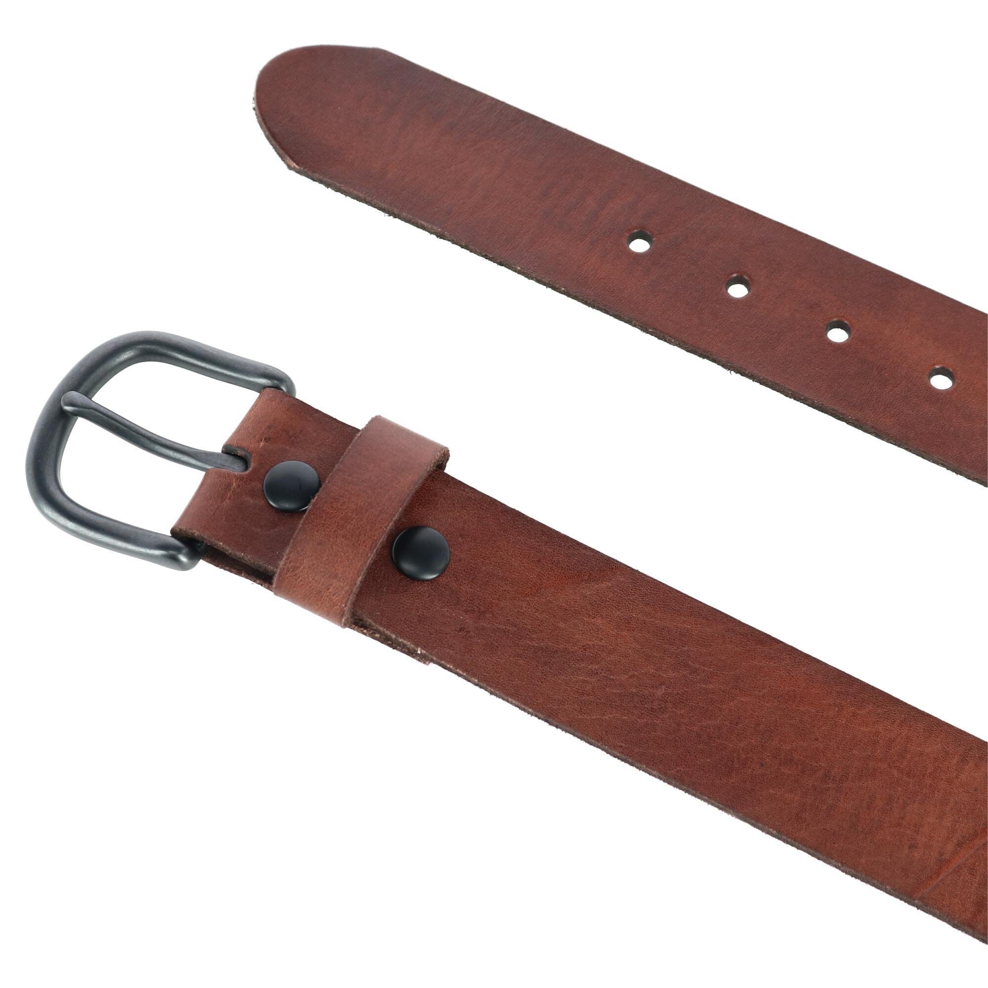 Wrangler Men's Vegetable Tanned Distressed Leather Belt - Brown