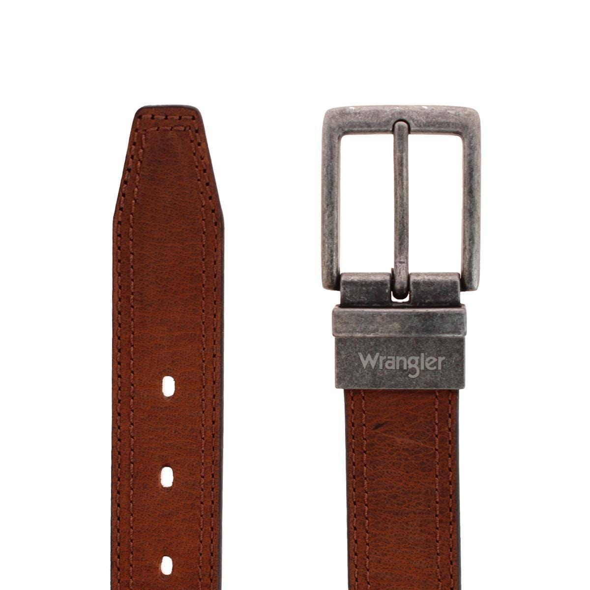 Wrangler Boy's Reversible Crazy Horse Leather Belt - Cognac/Black