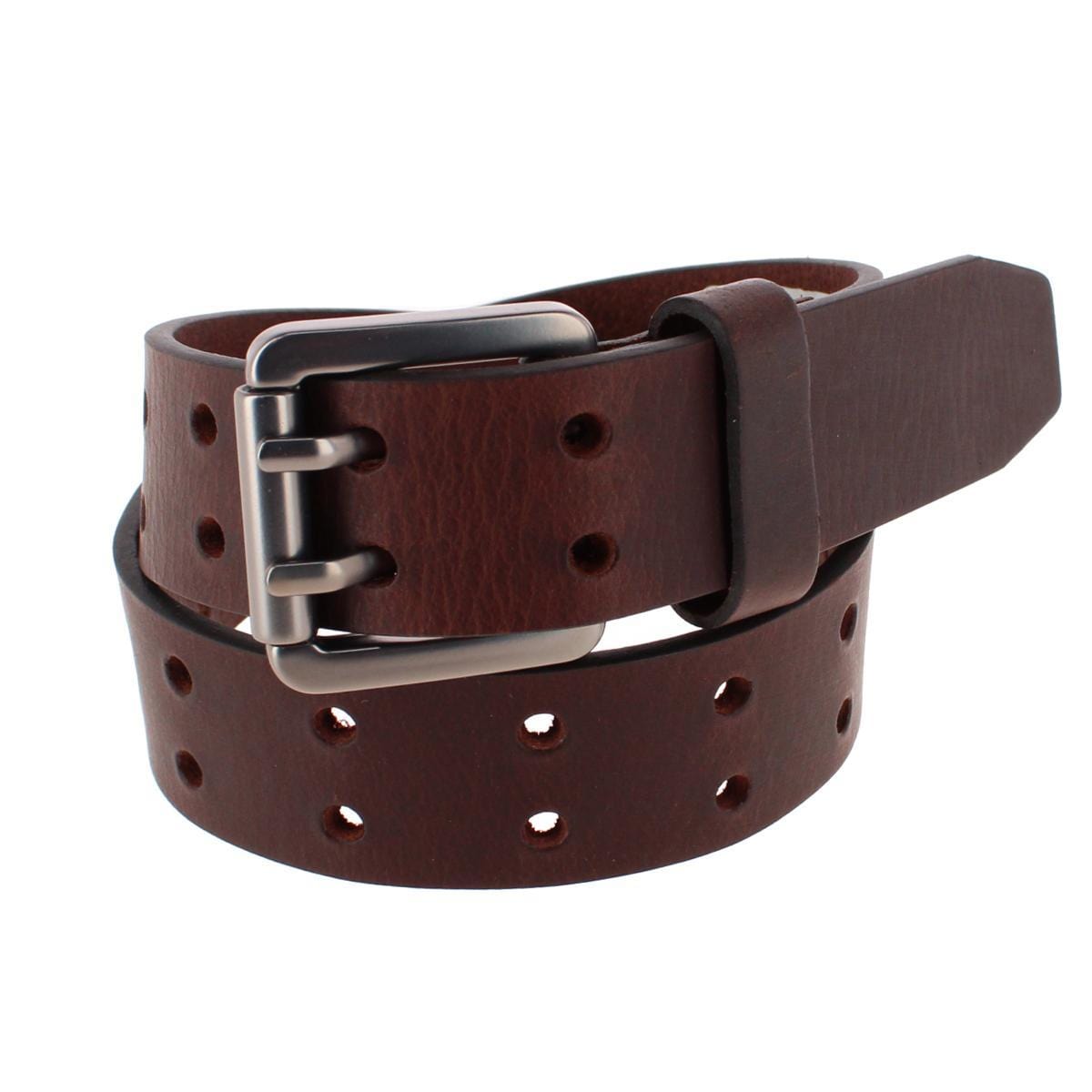 Wrangler Boy's Milled Buffalo Leather Double Hole Roller Buckle Belt - Boy's Milled Buffalo Leather Double Hole Roller Buckle Belt