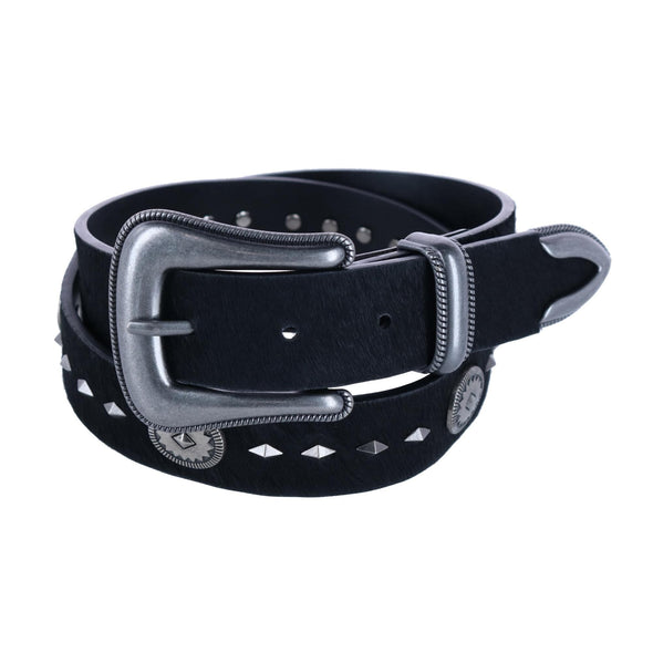 Women's 3 Piece Calf Hair Western Belt with Conchos