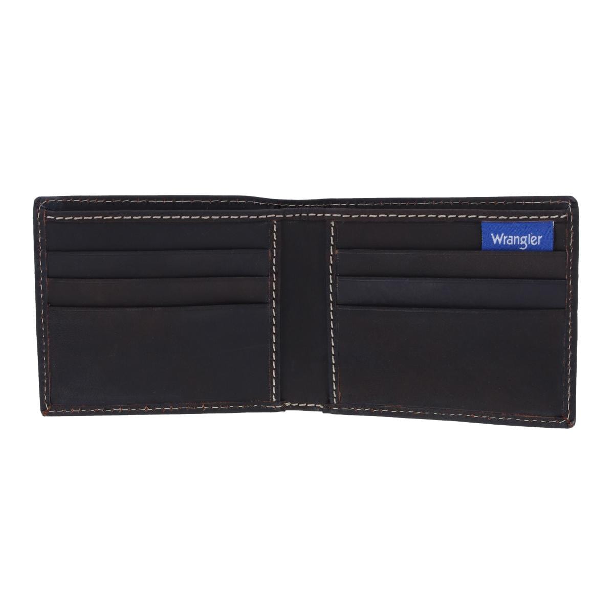 Wrangler Men's Oil Tanned Leather Bifold Wallet - Brown