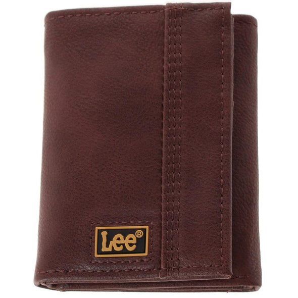 Men's Pebble Grain Trifold Wallet with Logo