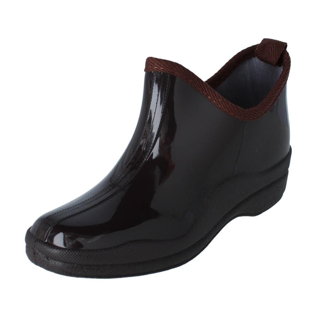 CTM® Women's Solid Ankle Height Garden Rain Boots - Brown