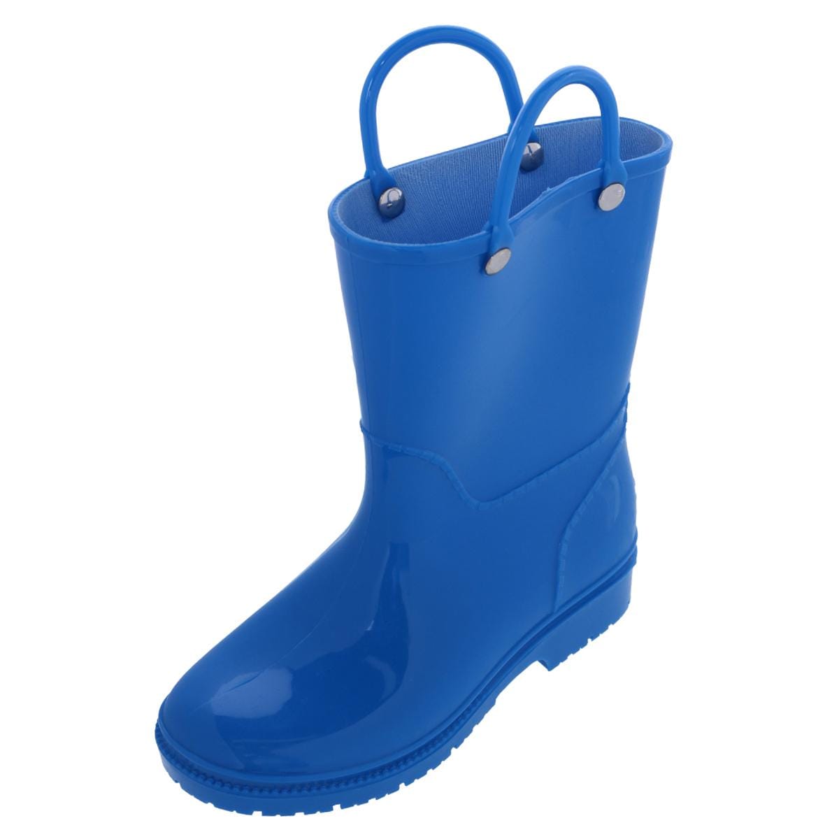 CTM® Kids' Solid Color Waterproof Rainboots with Handles - Blue