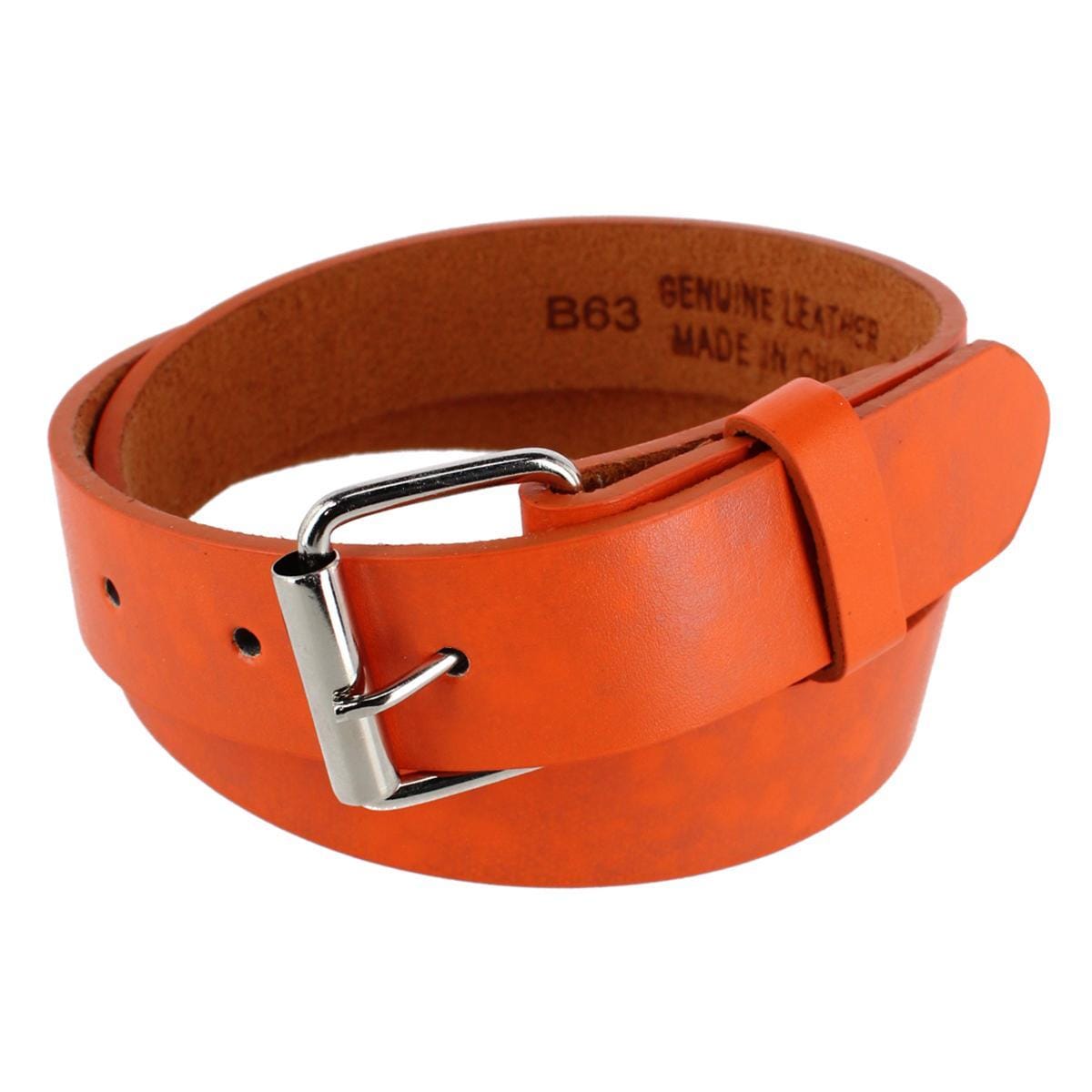 CTM® Kids' Solid Bold Color Belt with Roller Buckle - Orange