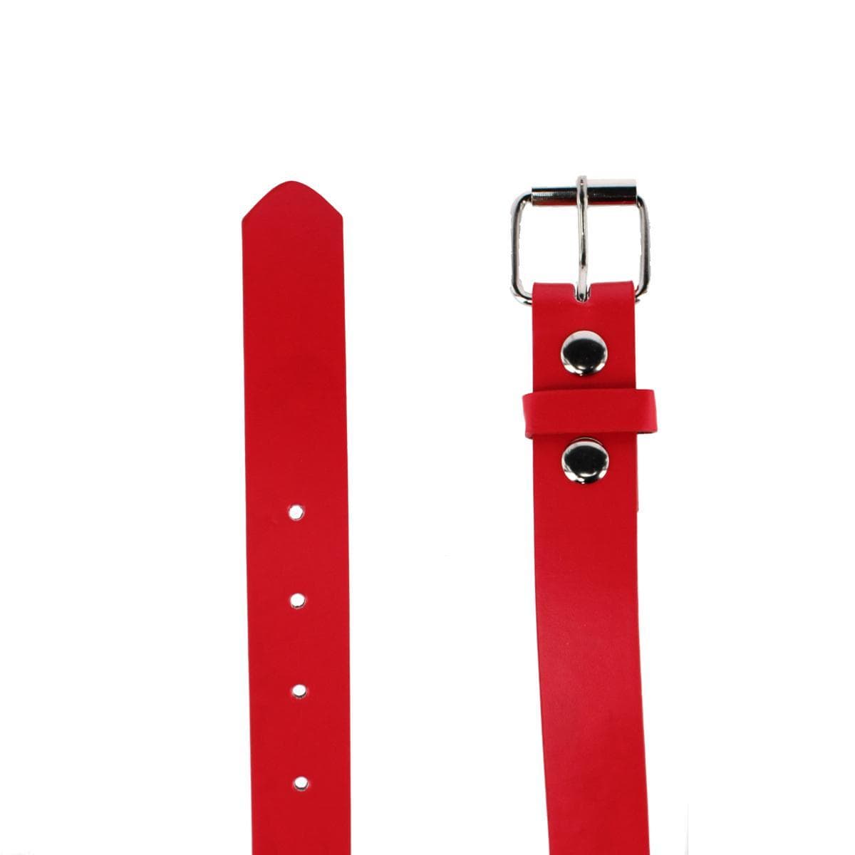 CTM® Kids' Solid Bold Color Belt with Roller Buckle - Red