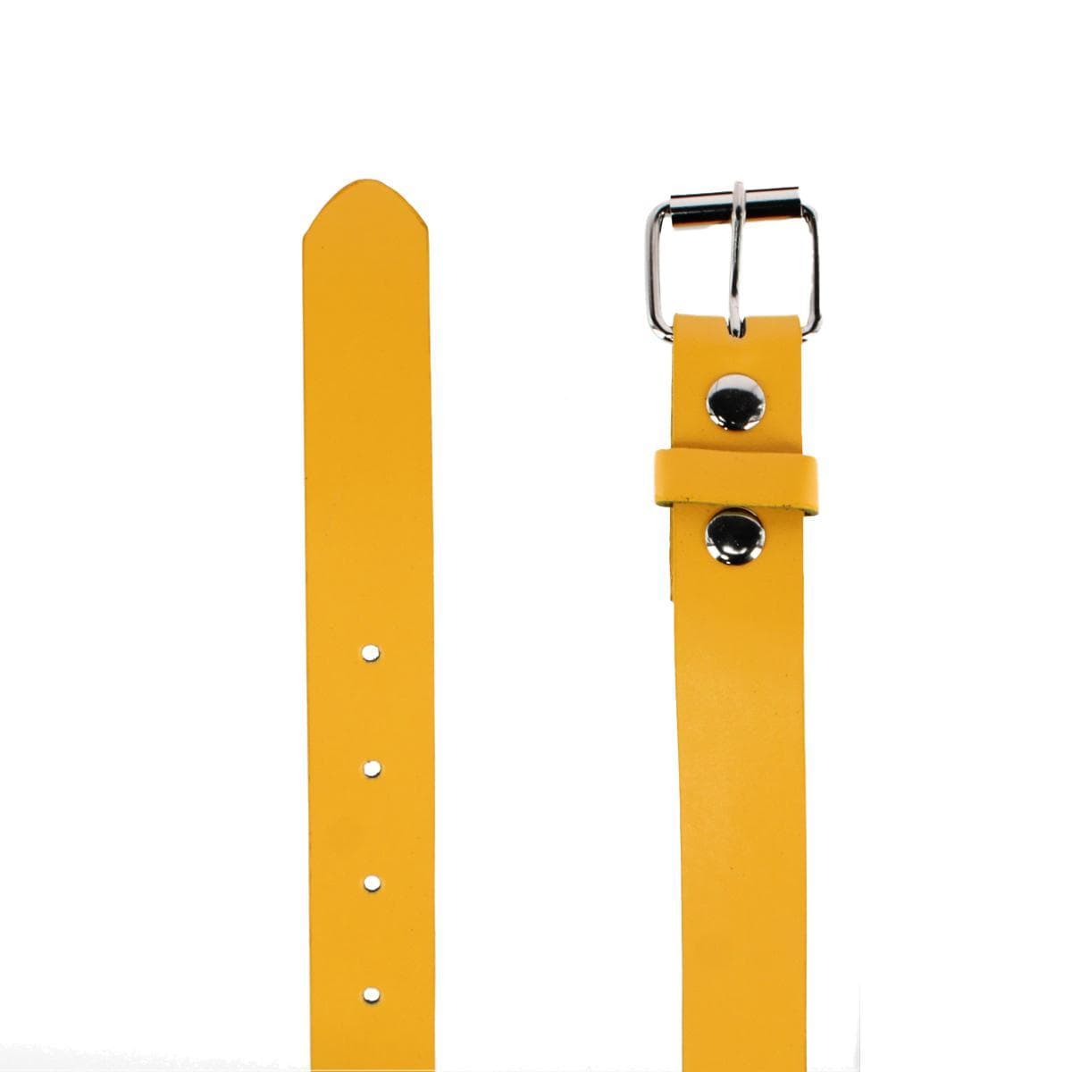 CTM® Kids' Solid Bold Color Belt with Roller Buckle - Yellow