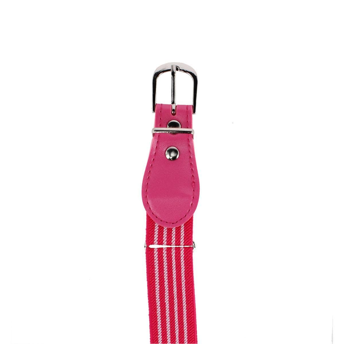 CTM® Kids' Striped Elastic Stretch Belt with Buckle - Pink