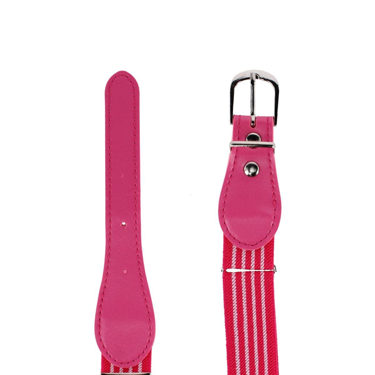 CTM® Kids' Striped Elastic Stretch Belt with Buckle - Pink