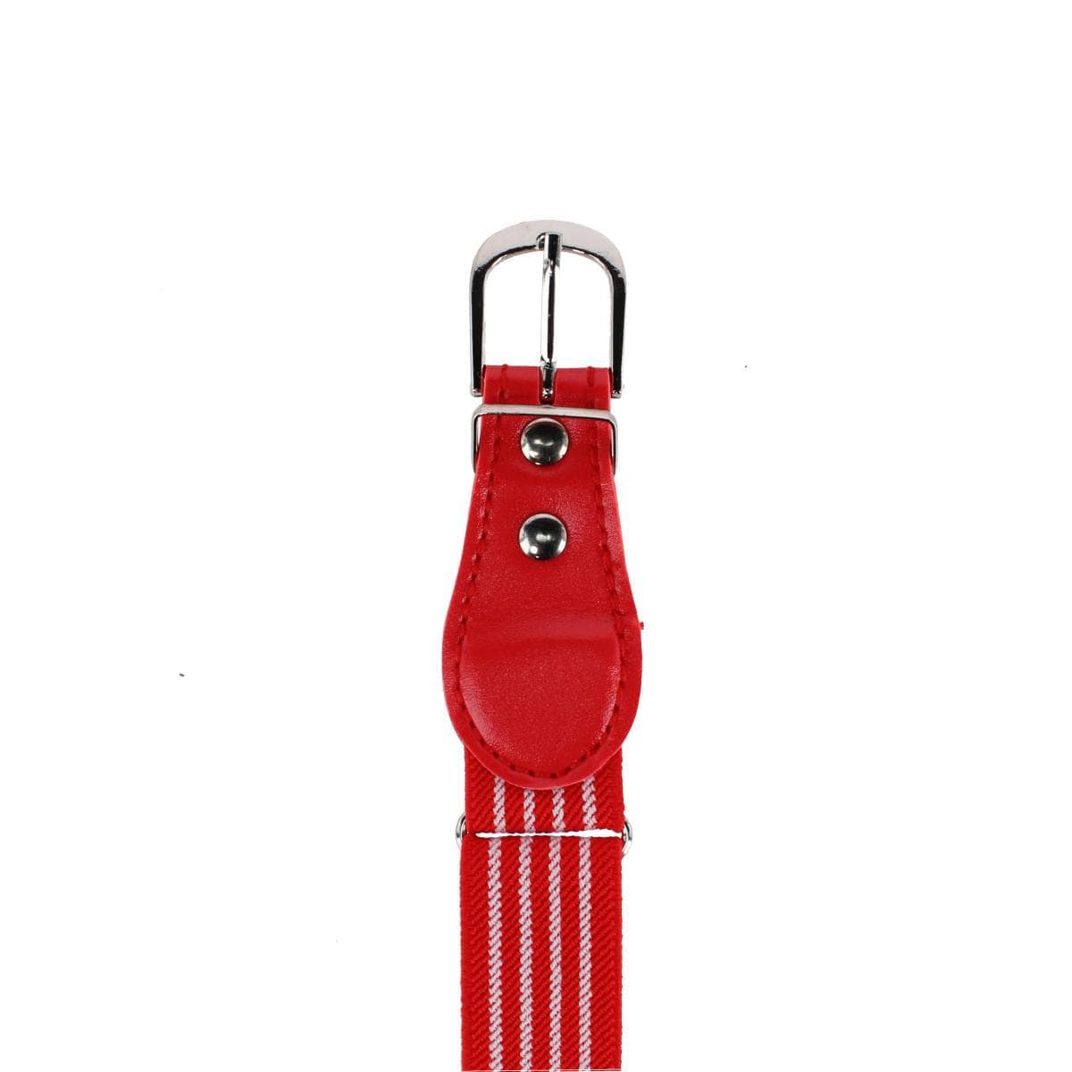 CTM® Kids' Striped Elastic Stretch Belt with Buckle - Red