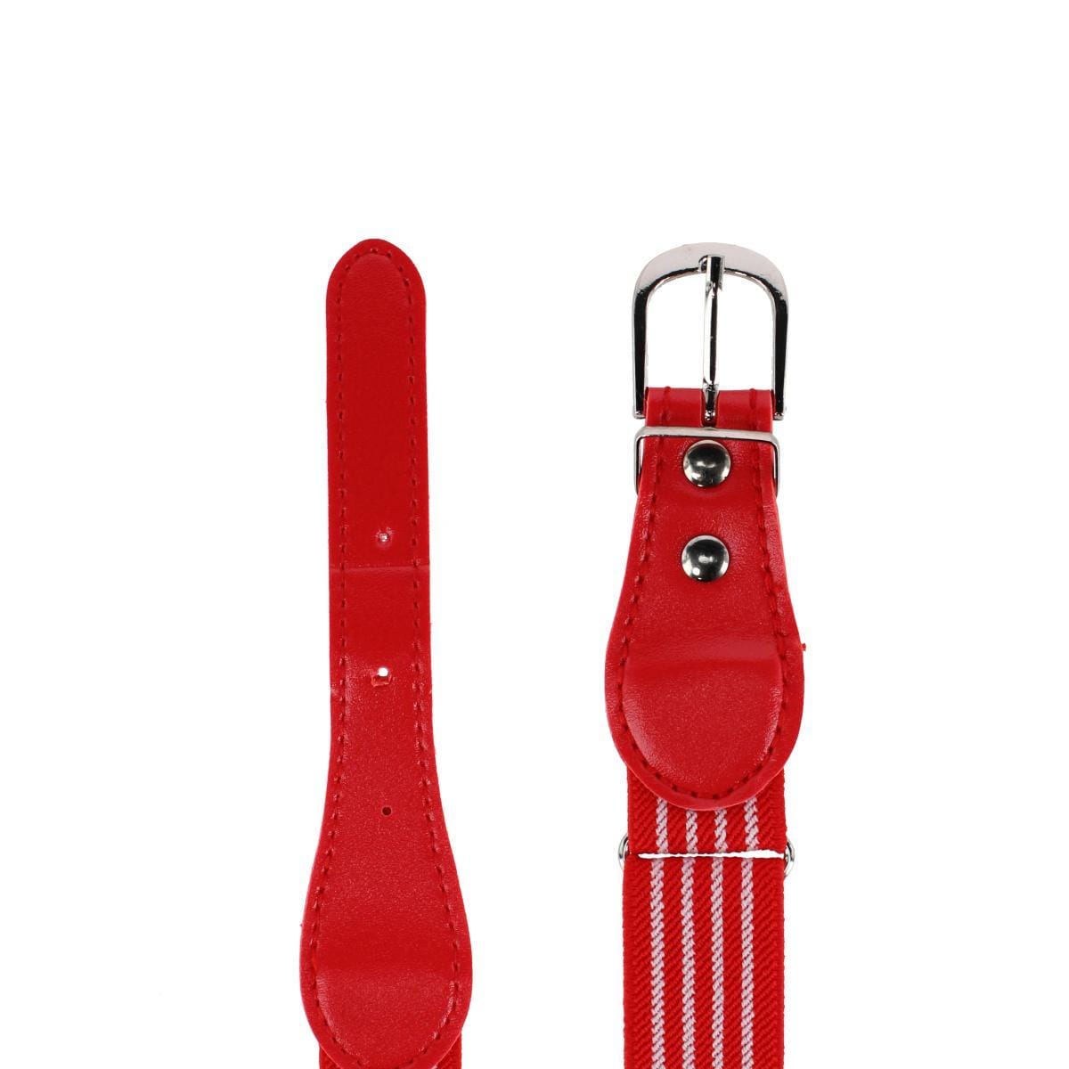CTM® Kids' Striped Elastic Stretch Belt with Buckle - Red