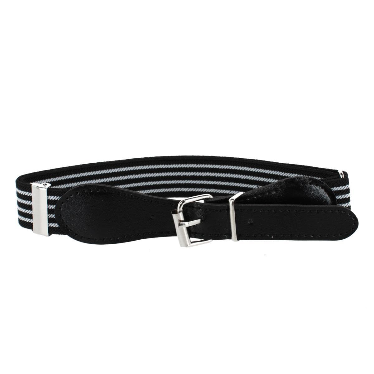 CTM® Kids' Striped Elastic Stretch Belt with Buckle - Kids' Striped Elastic Stretch Belt with Buckle