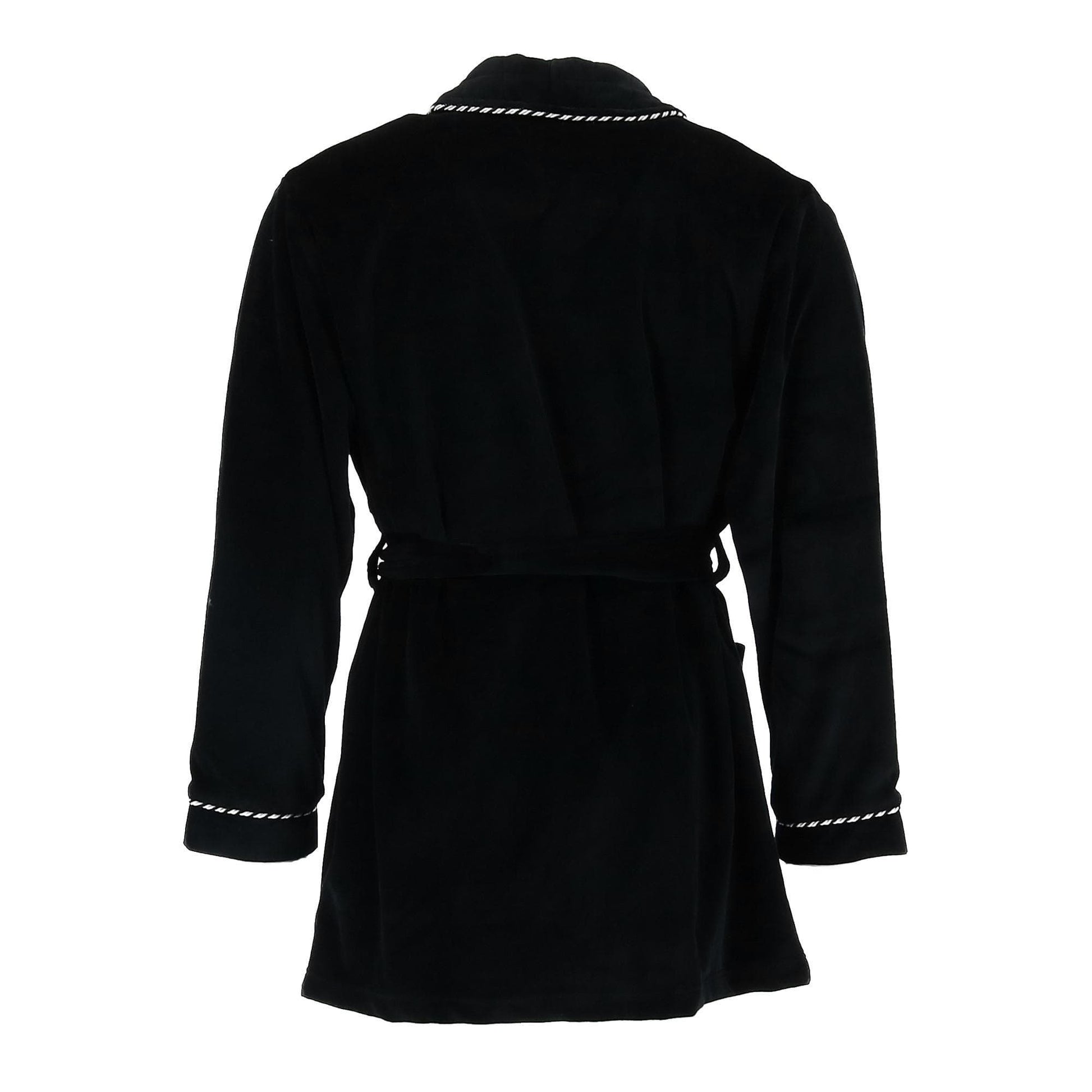 Ascentix Men's Velour Smoking Jacket with Satin Lining - Black