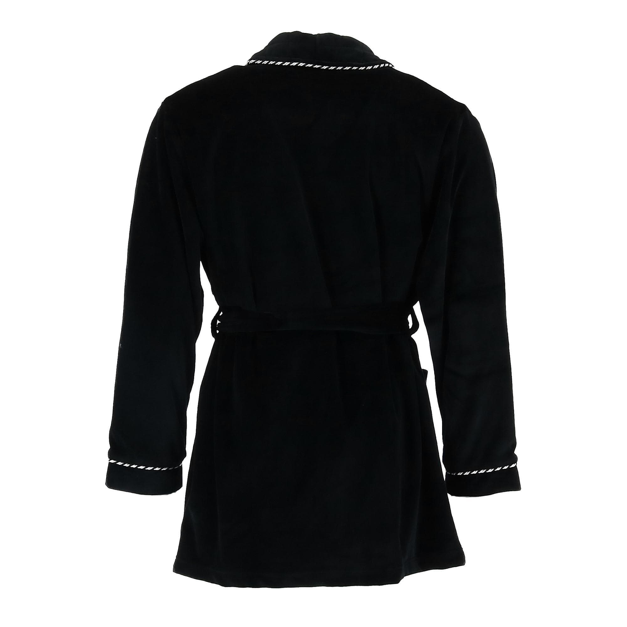 Ascentix Men's Velour Smoking Jacket with Satin Lining - Black