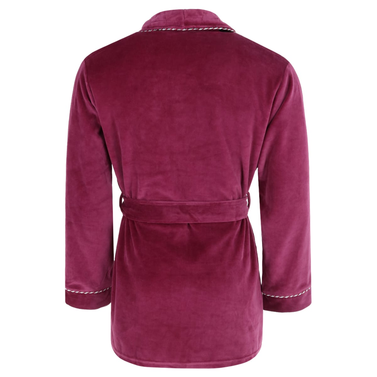 Ascentix Men's Velour Smoking Jacket with Satin Lining - Burgundy