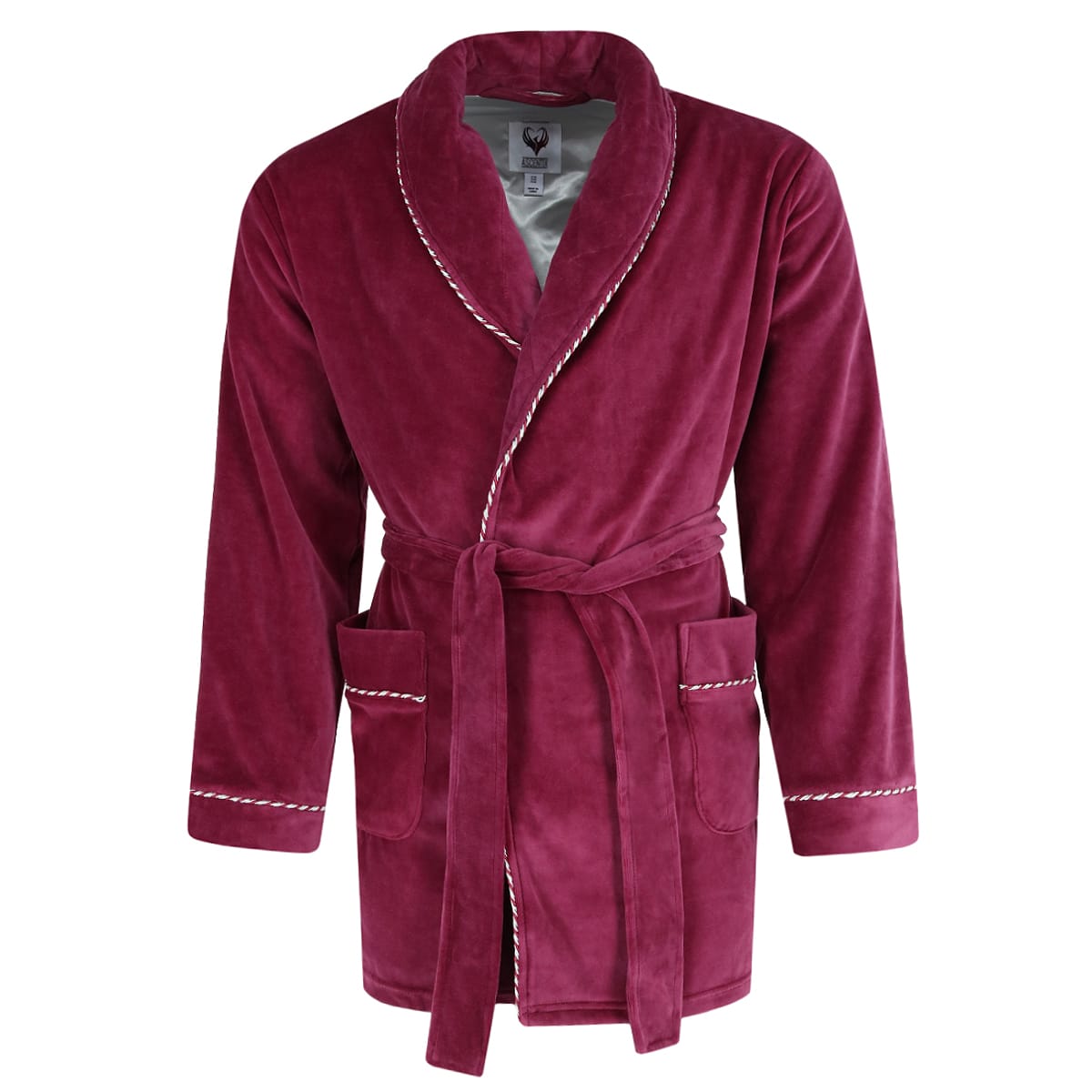 Ascentix Men's Velour Smoking Jacket with Satin Lining - Men's Velour Smoking Jacket with Satin Lining