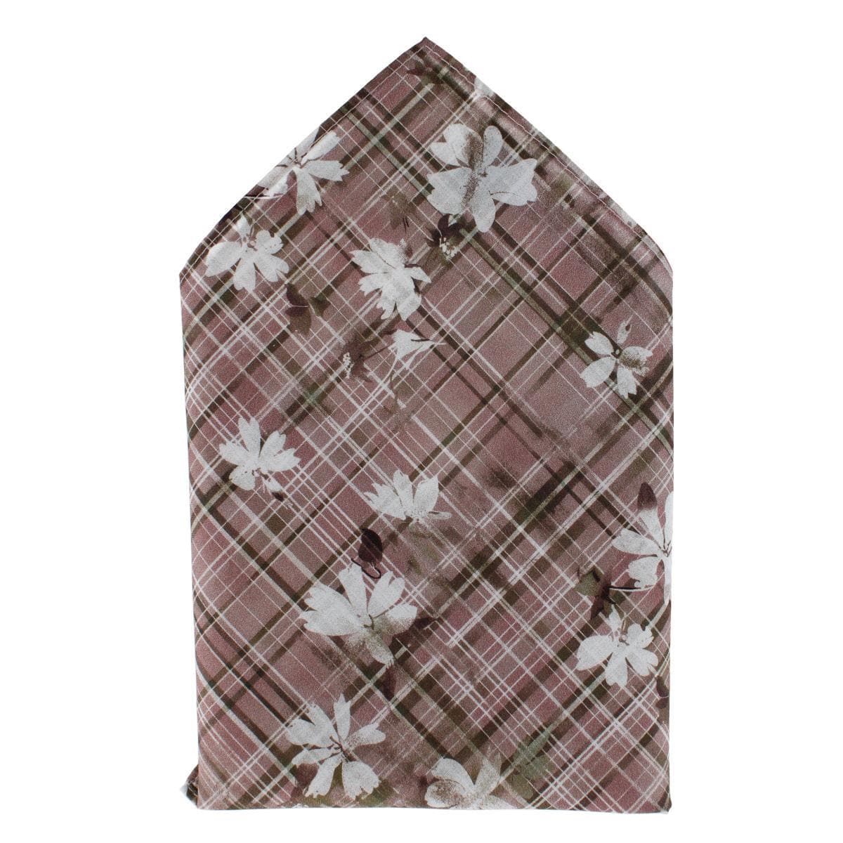 Ascentix Floral and Plaid Cotton Handkerchief - Floral and Plaid Cotton Handkerchief