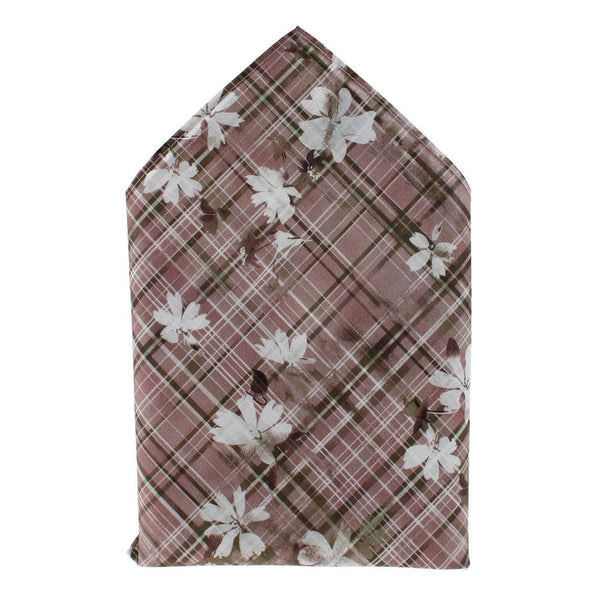 Floral and Plaid Cotton Handkerchief