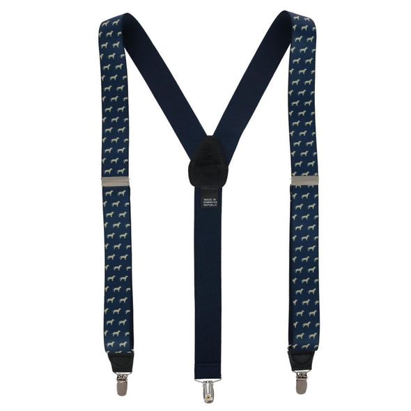 Dog Print Elastic Clip End Suspenders