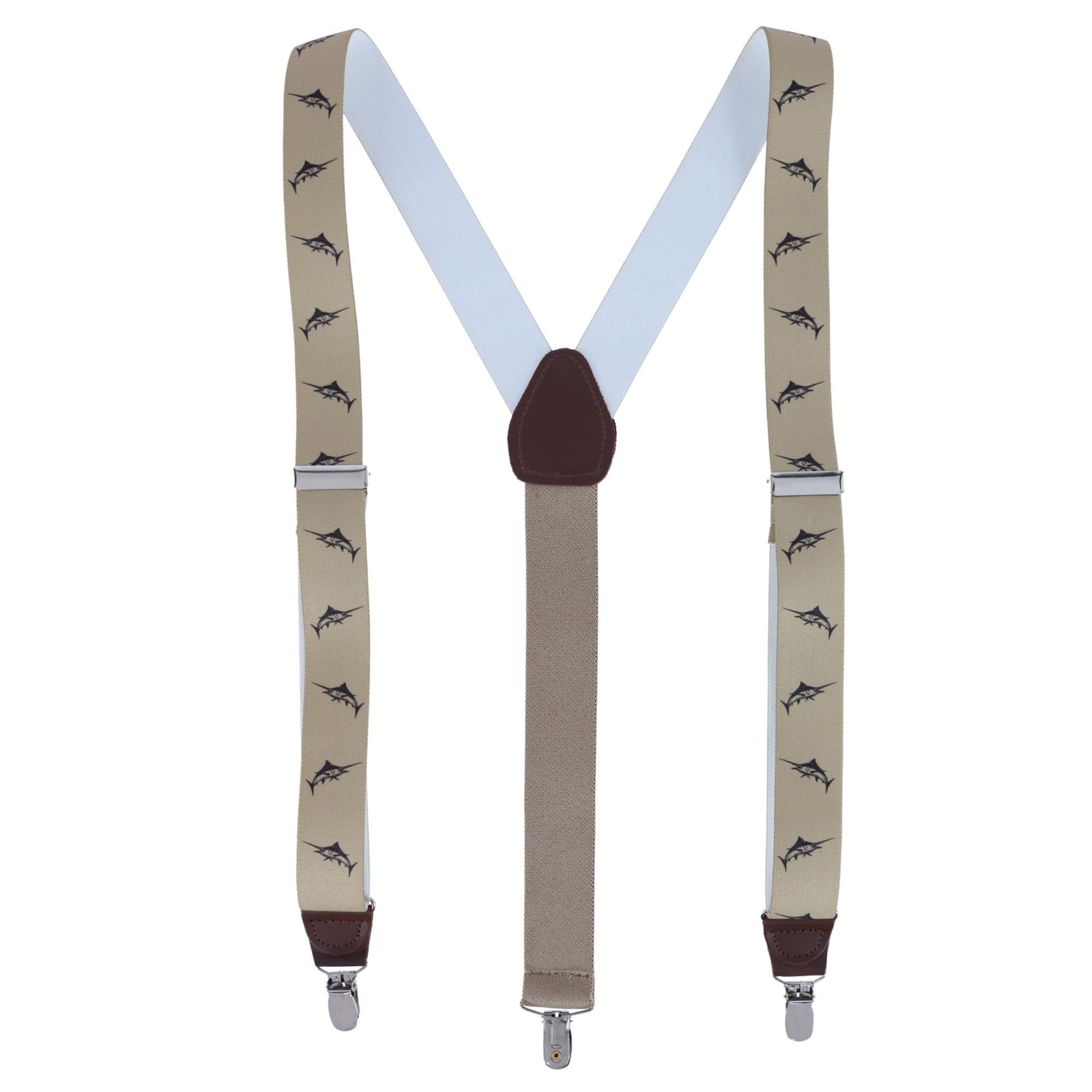 Ascentix Marlin Fish Print Clip End Suspenders - Marlin Fish Print Clip End Suspenders