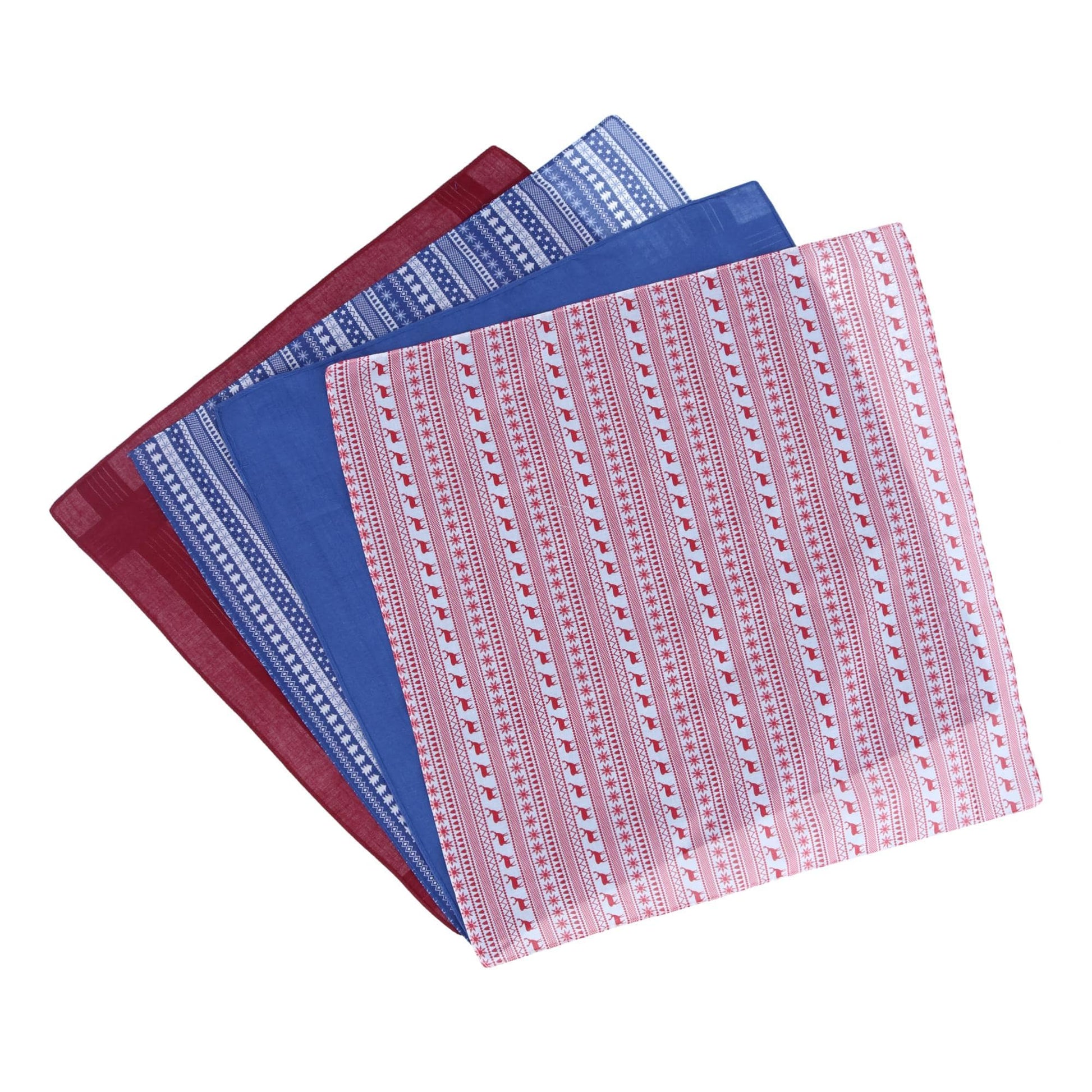 Ascentix Men's 4 Pack Cotton Christmas Novelty Hankies - Multiple