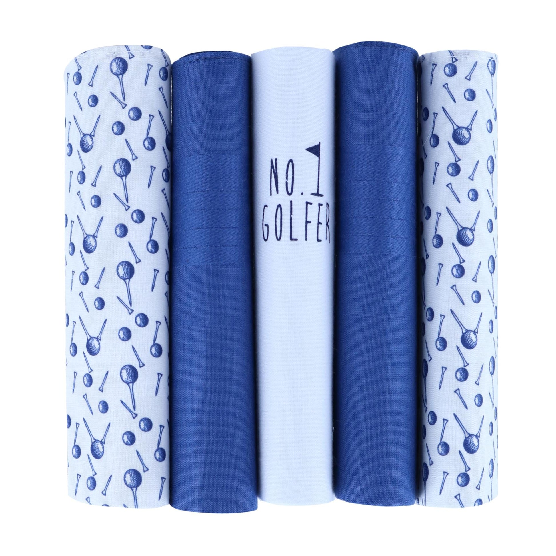Ascentix Men's 5 Pack Cotton Golf Theme Novelty Hankies - Men's 5 Pack Cotton Golf Theme Novelty Hankies