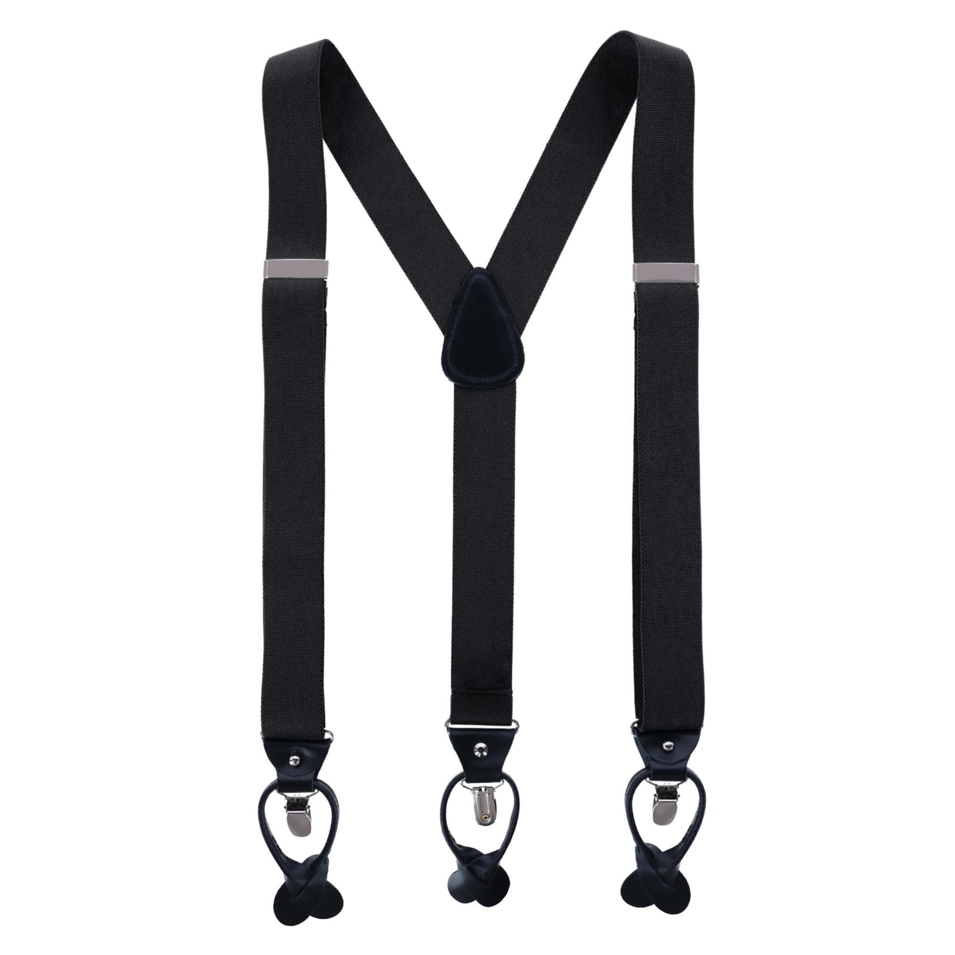Ascentix Men's Classic Stretch 1 3/8 inch Convertible Suspenders - Black