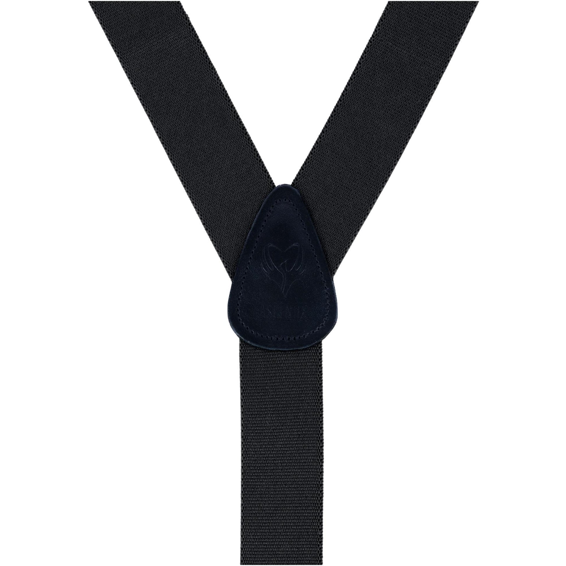 Ascentix Men's Classic Stretch 1 3/8 inch Convertible Suspenders - Black