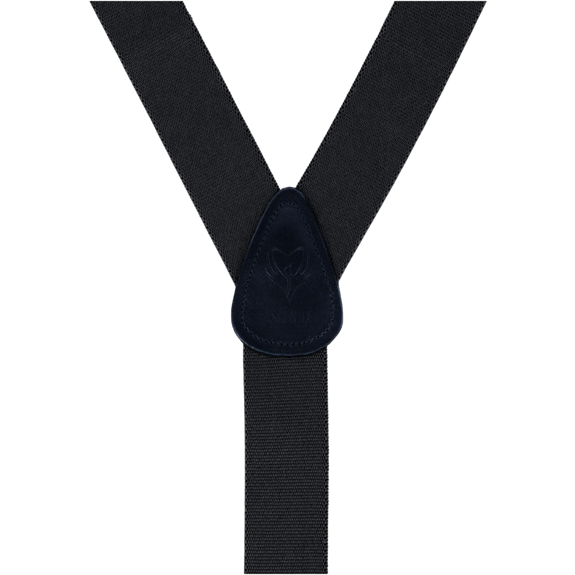 Ascentix Men's Classic Stretch 1 3/8 inch Convertible Suspenders - Black