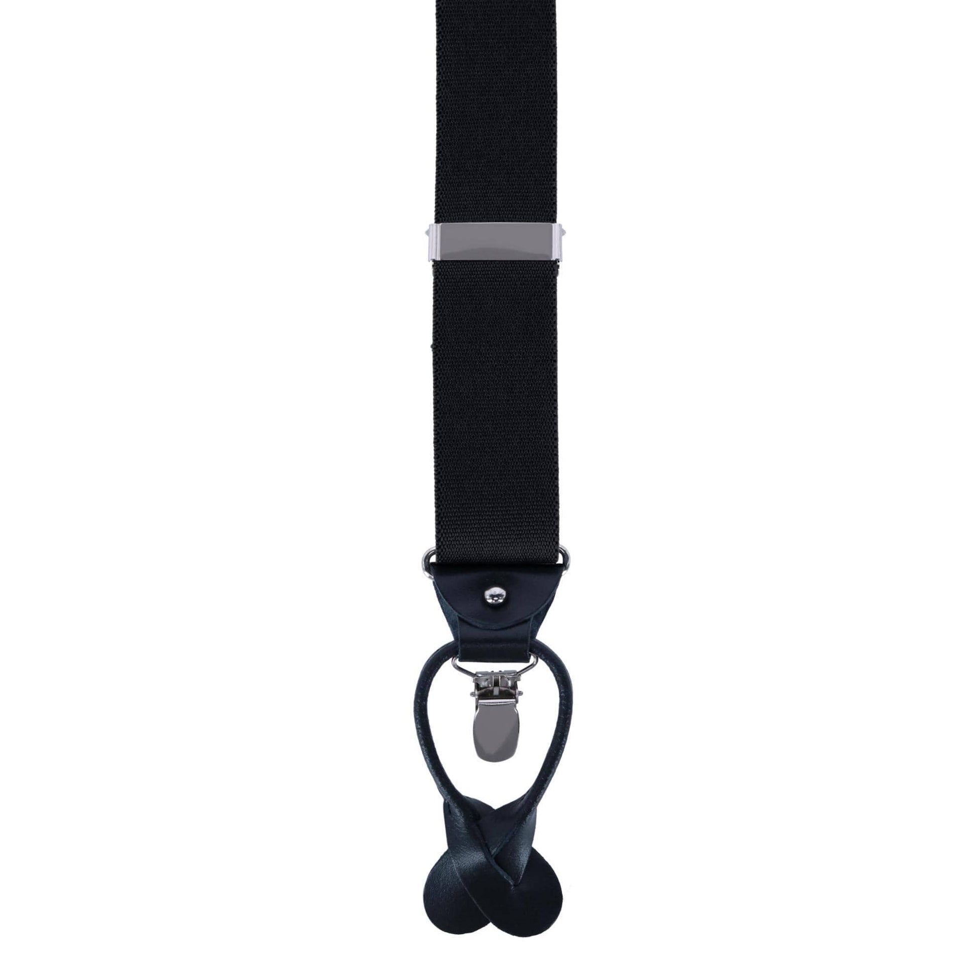 Ascentix Men's Classic Stretch 1 3/8 inch Convertible Suspenders - Black